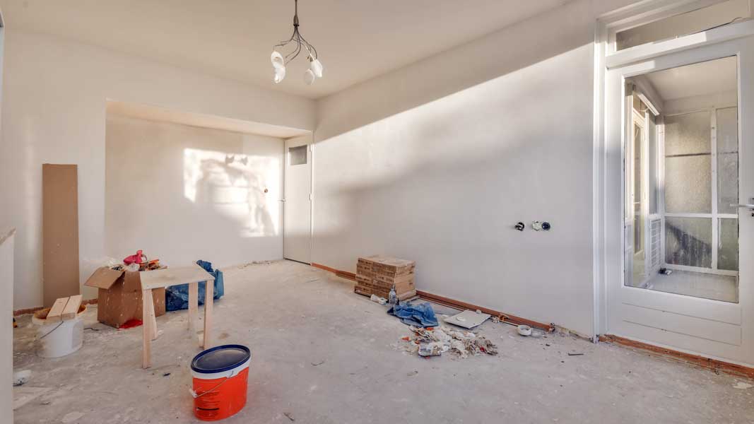 A spacious room under renovation Big-Island-home-undergoing-renovations