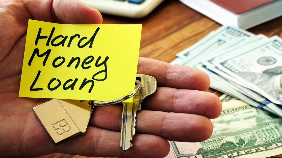 Hard money loan sign and key from home