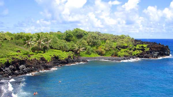 Black sand beach Maui Hawaii