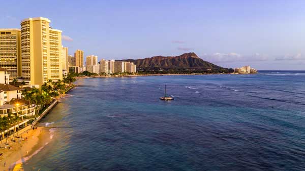 Aerial view of Waikiki