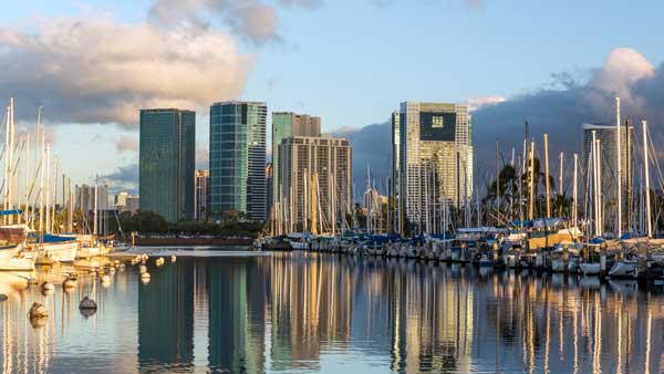 Hard money loan sign and key from home Harbor at Ala Moana Oahu Hawaii