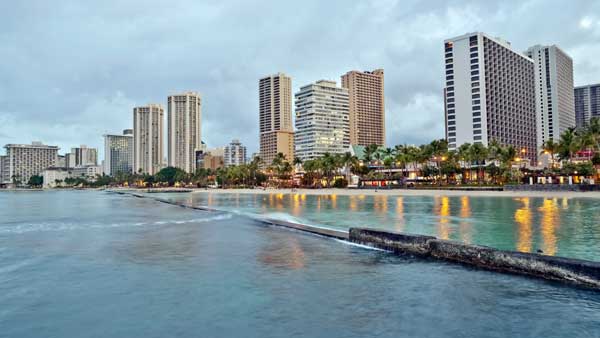 Waikiki Beach Oahu Island Hawaii Cityscape