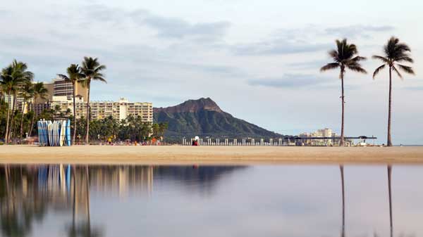 panorama of Waikiki Oahu Hawaii