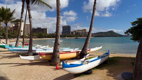 Seashore Pacific Ocean Waikiki Beach Oahu Hawaii Diamond Head