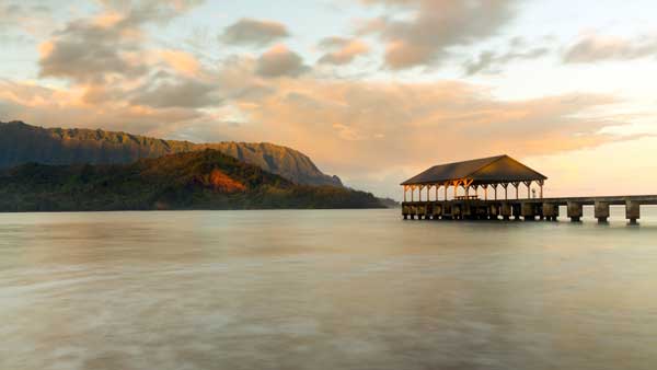 sunrise over Hanalei Bay Kauai Hawaii