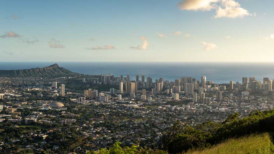 panorama of Waikiki and Honolulu from Tantalus