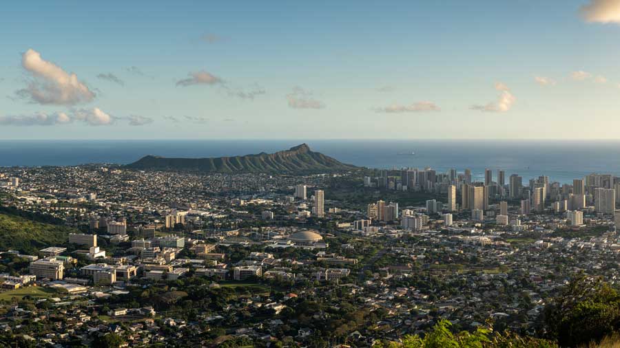 panorama of Waikiki and Honolulu from Tantalus